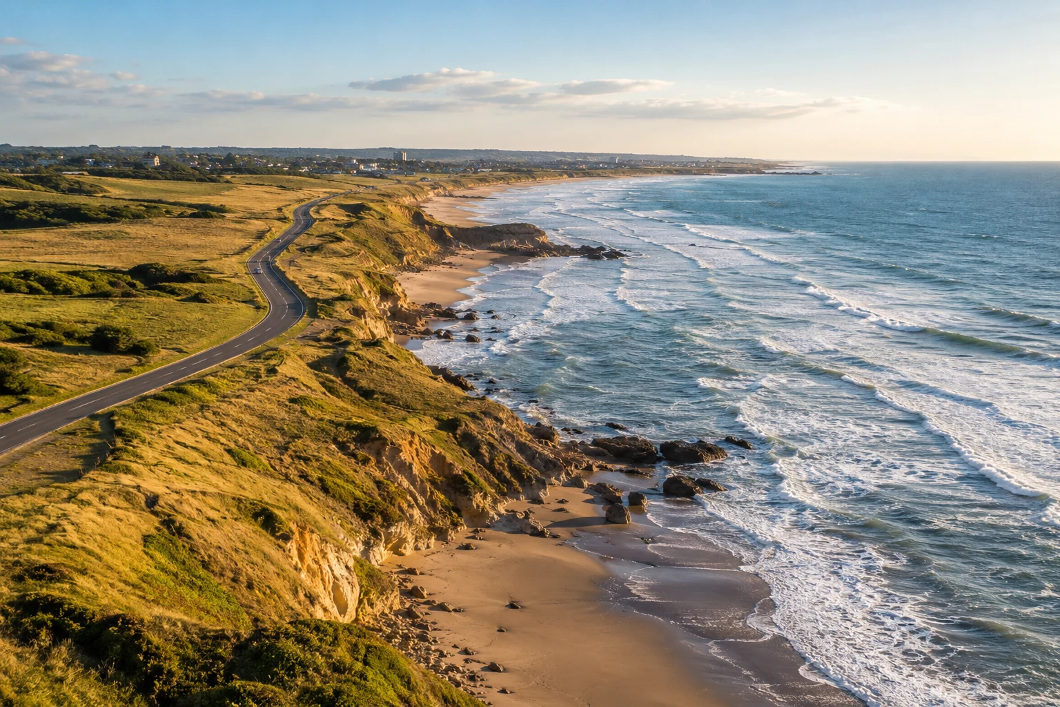 La costa atlántica, entre acantilados y el mar